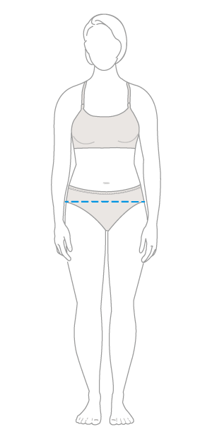 The scheme for measuring the size of women underwear. Vector Stock Vector