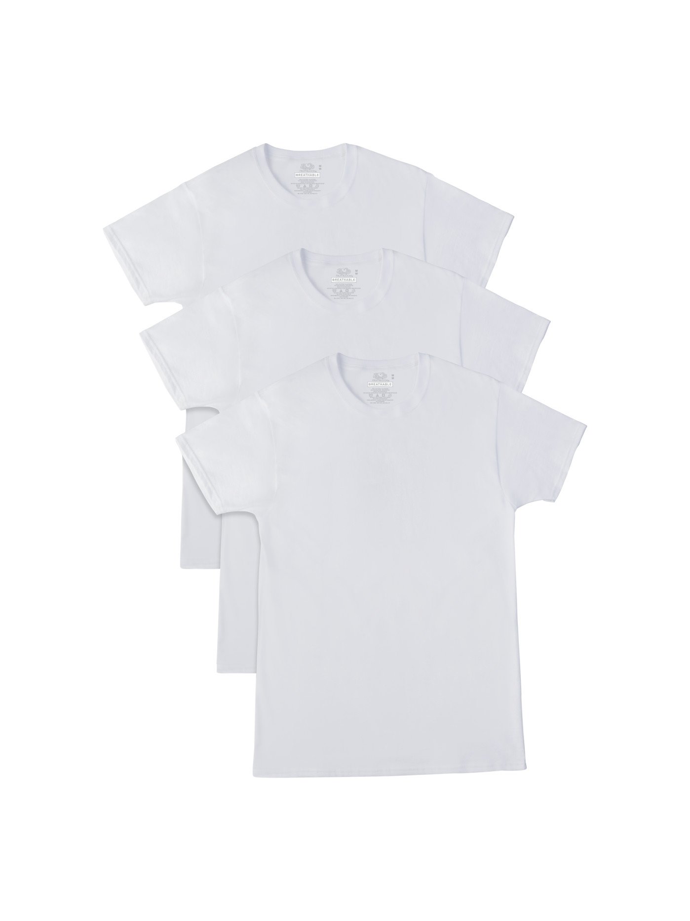 Fruit of the Loom Select Cool Blend Comfort Men 4 White Crew Undershirts S  New