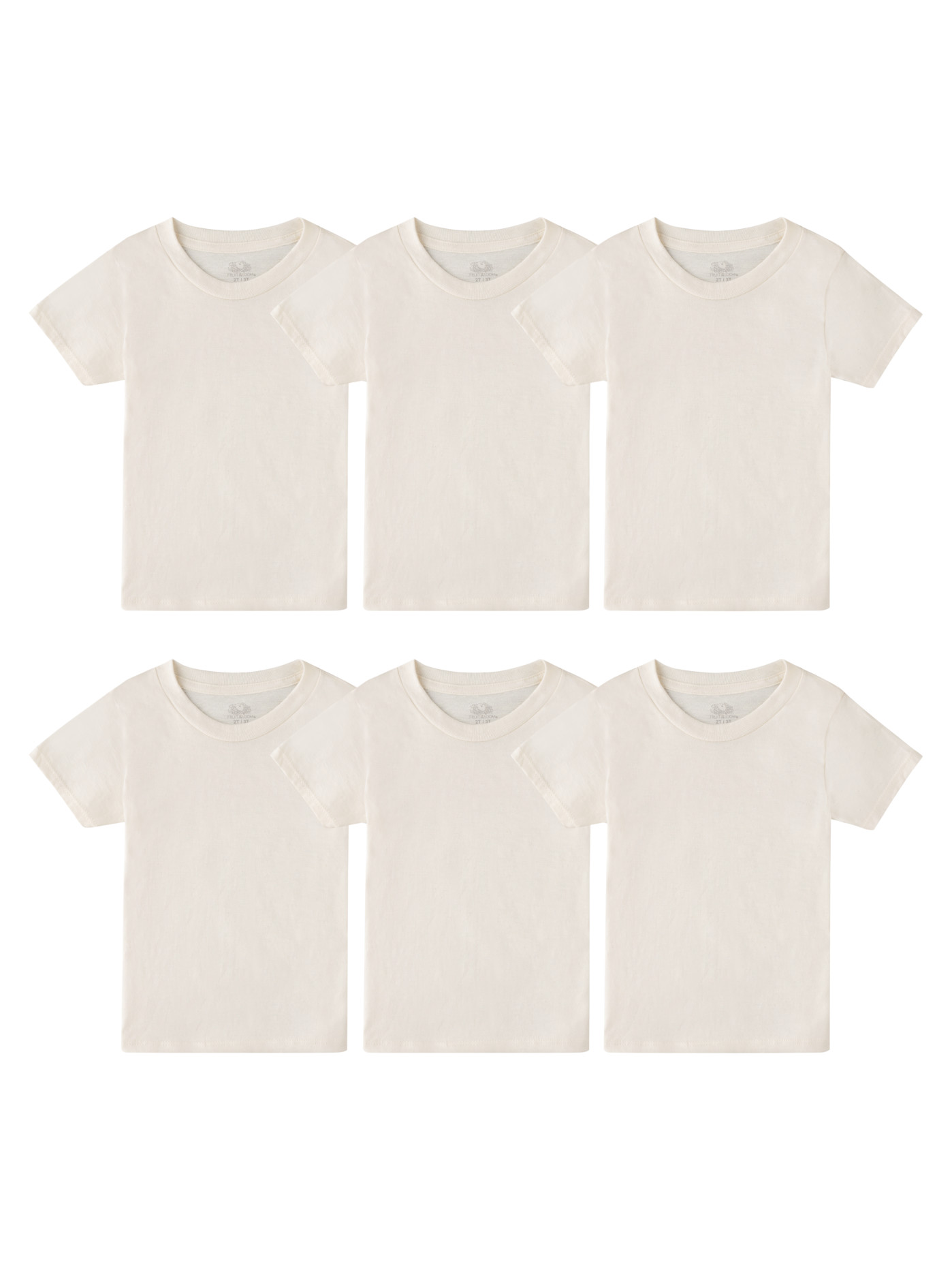 Fruit of the Loom Boys' Cotton White T Shirt Toddler - 4 Pack - White