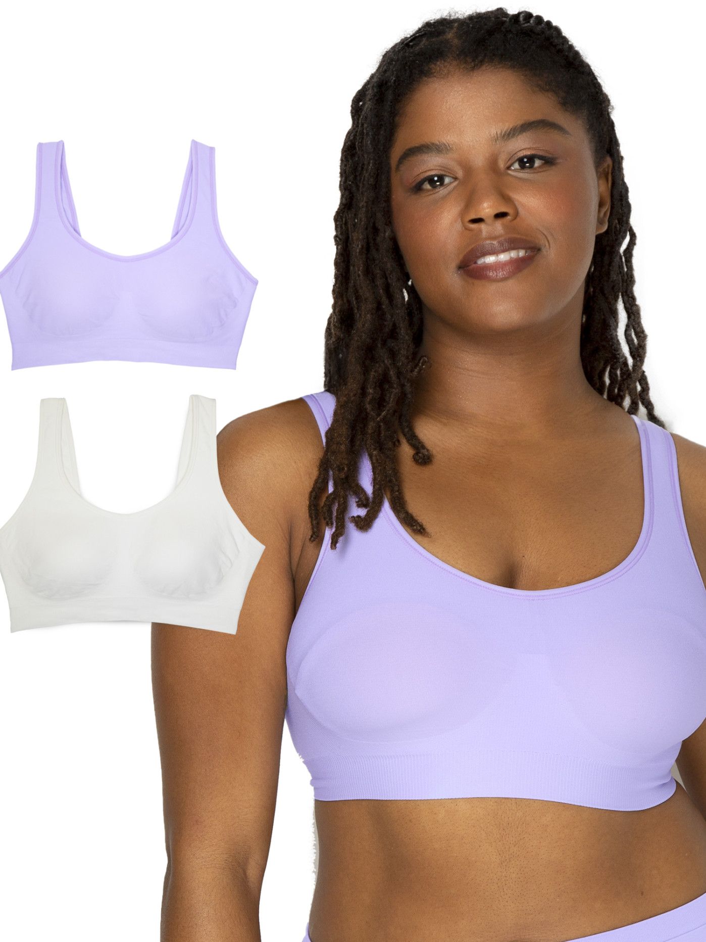Ultimate Essentials Womens 4 Pack Seamless Pullover Bra with