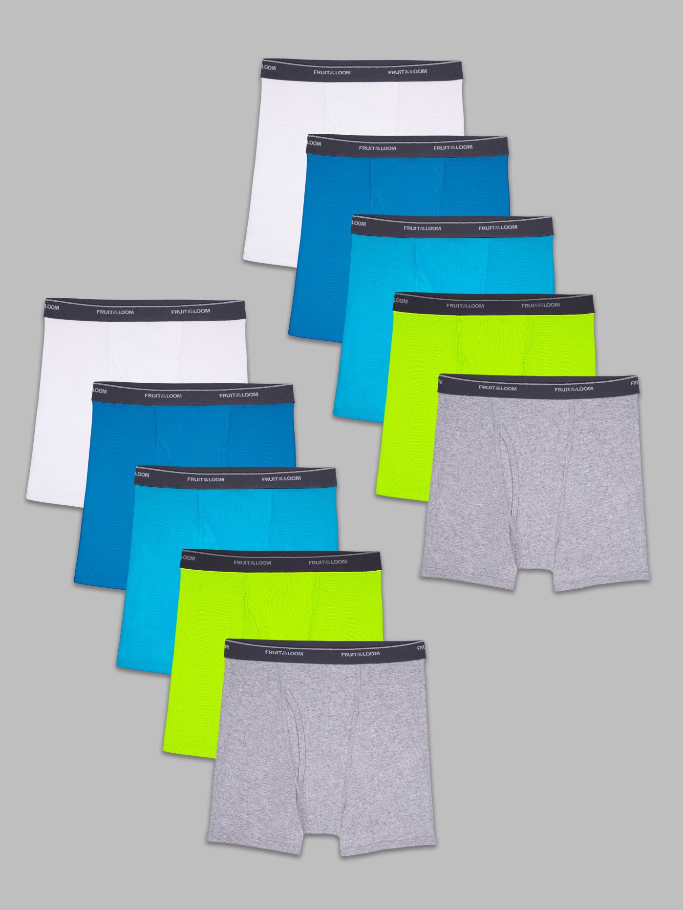Athletic Works Boys Performance Boxer Briefs 10-Pack, Sizes S-XXL & Husky